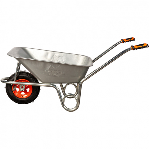 Roabe și accesorii - Roabă zincată 85L cu roată pneumatică și jantă metalică