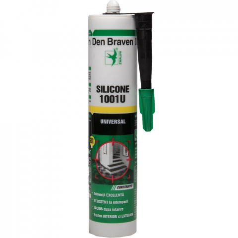 Spumă poliuretanică și siliconi - Silicon universal int/ext negru 280ml Den Braven