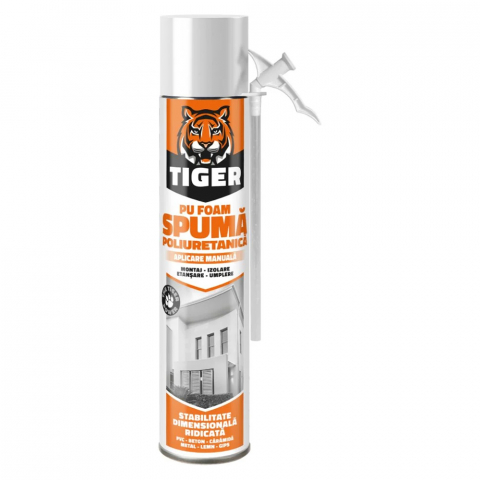 Spumă poliuretanică și siliconi - Spumă PU aplicare cu pistol Tiger 700ml