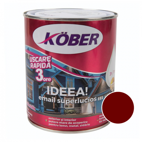 Vopsele și emailuri - Vopsea email superlucios Kober Ideea metal/lemn int/ext rosu vin 0.75L