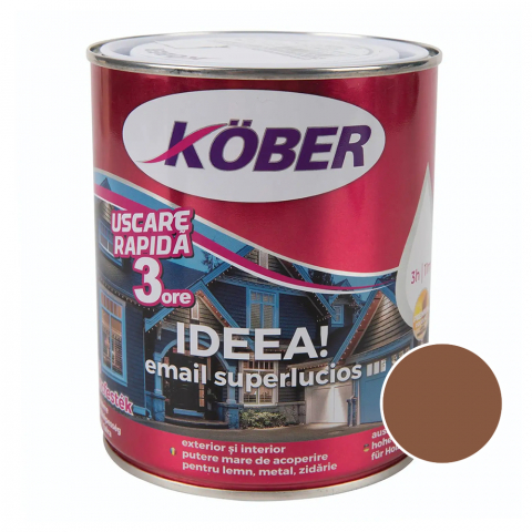 Vopsele și emailuri - Vopsea email superlucios Kober Ideea metal/lemn int/ext maro 0.75L