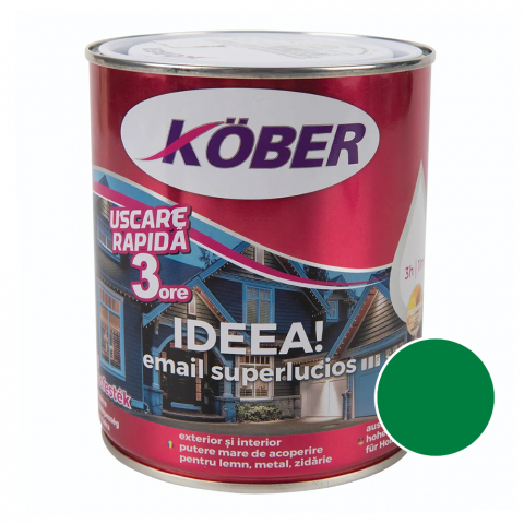 Vopsele și emailuri - Vopsea email superlucios Kober Ideea metal/lemn int/ext verde deschis 0.75L