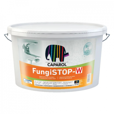 Vopsele lavabile - Vopsea lavabilă interior antimucegai Caparol Fungistop-W 9L baie și bucătărie