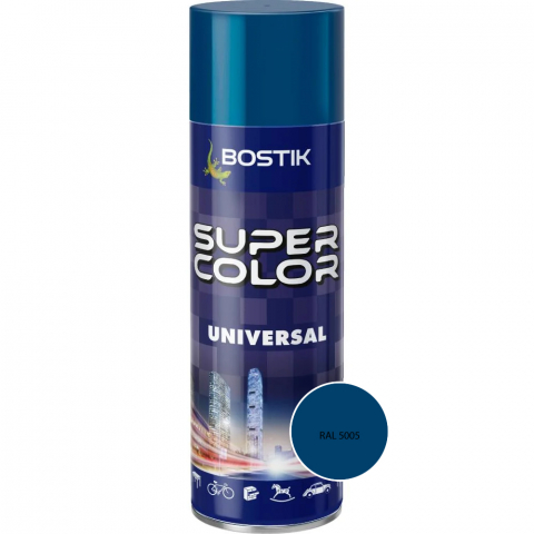 Vopsele spray - Vopsea spray acrilică Bostik Super Color Universal albastru signal RAL 5005 int/ext 400ML