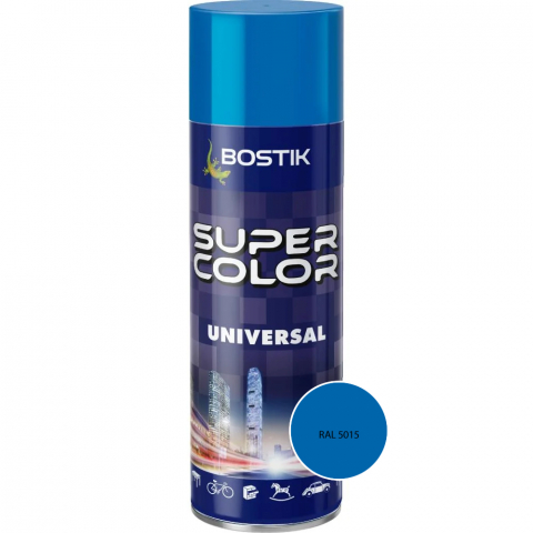 Vopsele spray - Vopsea spray acrilică Bostik Super Color Universal albastru senin RAL 5015 int/ext 400ML