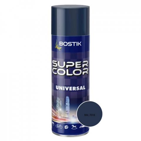 Vopsele spray - Vopsea spray acrilică Bostik Super Color Universal gri antracit RAL 7016 int/ext 400ML