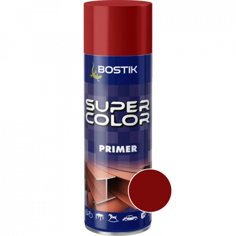 Vopsele spray - Vopsea spray grund acrilic cu uscare rapida Bostik Super Color rosu mat int/ext 400 ml