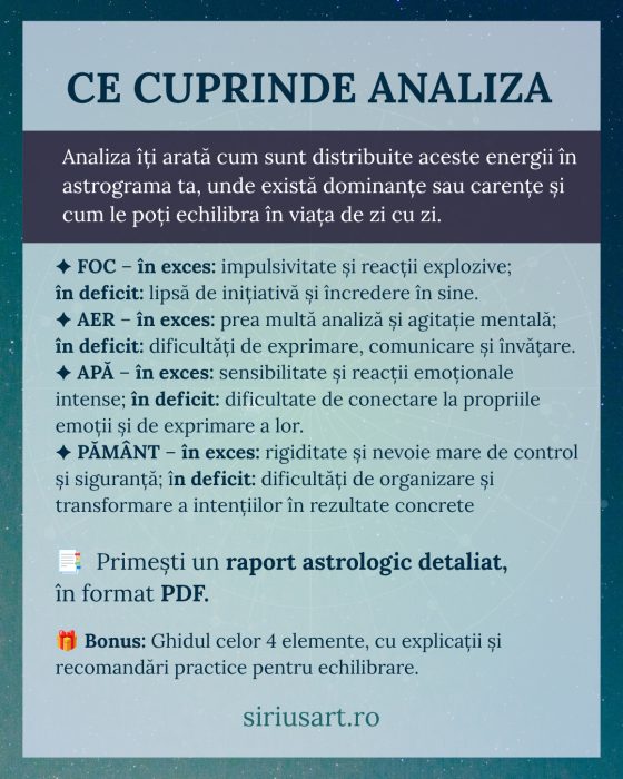 Analiza celor 4 Elemente | Astrolog Luiza [2]