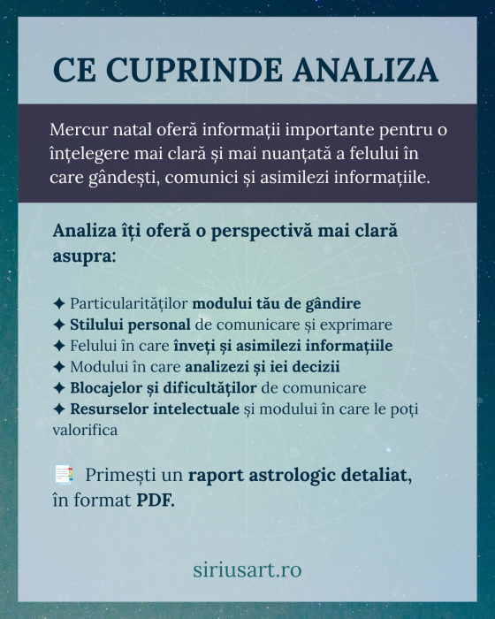 Analiza Mercur – Gândire și comunicare | Astrolog Luiza [2]