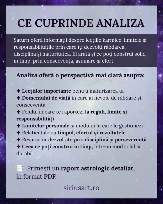 Analiza Saturn – Lecții și Responsabilități Karmice | Astrolog Luiza [2]