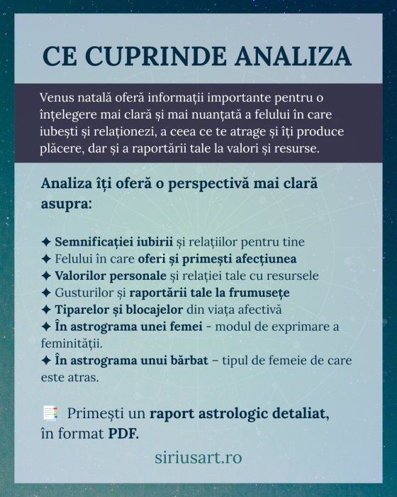 Analiza Venus – Iubire și relații | Astrolog Luiza [2]