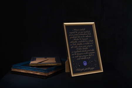 Tablou caligrafiat - 20/30 cm, A4 - ramă aurie [1]