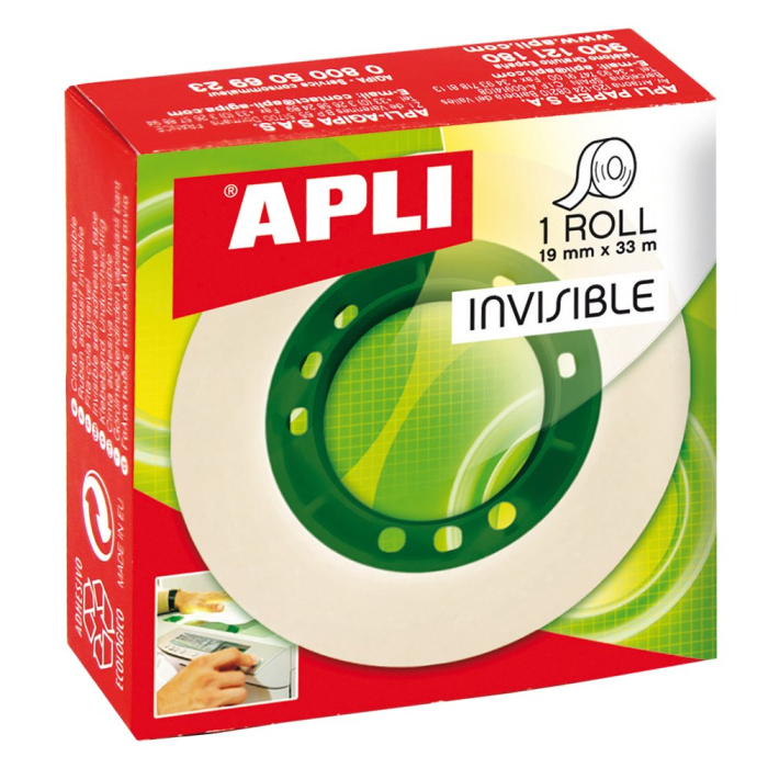 Banda adeziva Apli Invisible, 19 mm x 33 m [1]