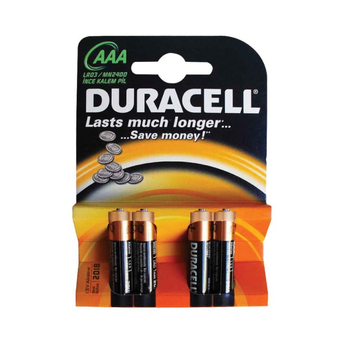 Baterii Duracell Basic, LR03, AAA, alcaline, 1.5 V, 4 bucati/set [1]