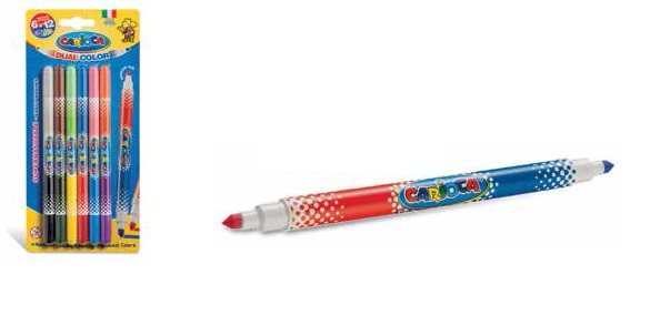 Carioca super lavabila, bicolor,  6 buc/blister, CARIOCA Bi-color [1]