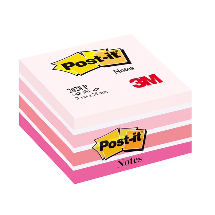 Notite adezive, Post-it, Aquarelle, roz pastel, 76 x 76 mm, 450 file  [1]