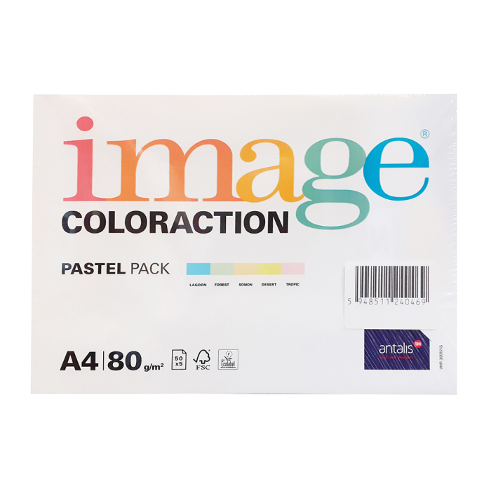 Hartie color Coloraction, A4, 80 g/mp, 5 culori pastel x 50 coli, 250 coli/top [1]
