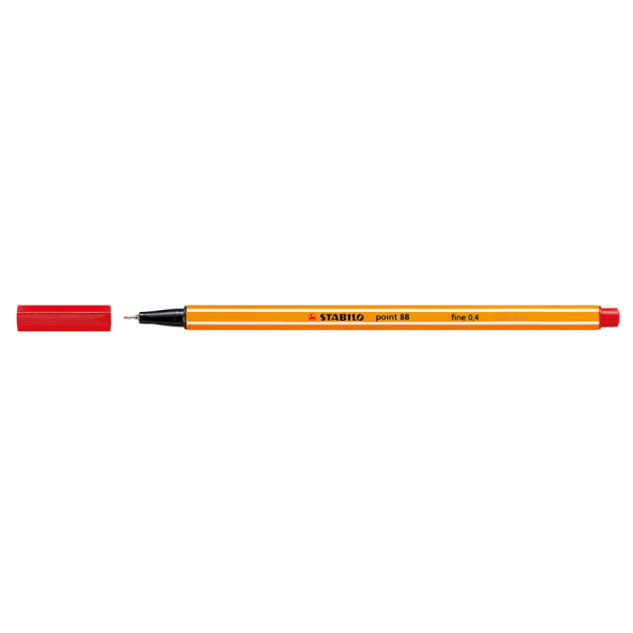 Liner Stabilo Point 88, varf fetru, 0.4 mm, rosu [1]