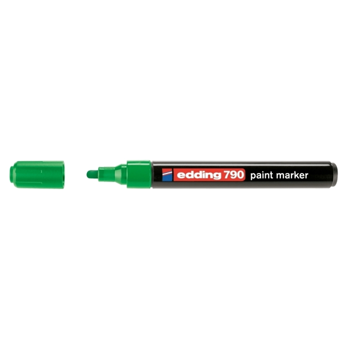 Marker permanent Edding 790, cu vopsea, corp plastic, varf rotund, 2-3 mm, verde [1]