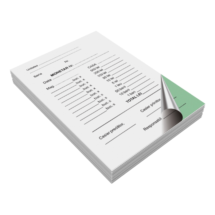 Monetar autocopiativ, A6, 50 file, 2 exemplare, 3 bucati/set [1]