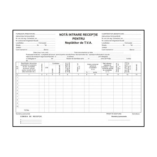 NIR, neplatitor TVA,  carnet 100 file,  3 bucati/set [1]
