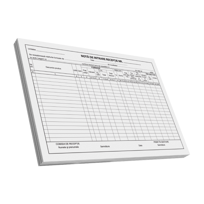 Nota de intrare-receptie A4, 100 file, fata, 3 bucati/set [1]