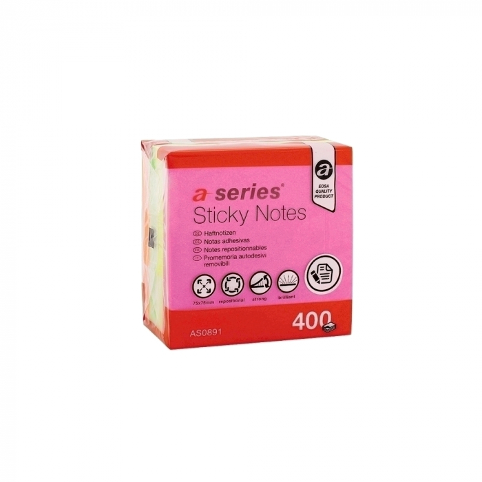 Notite adezive, A-Series, 75 x 75 mm, 400 file, 4 culori [1]