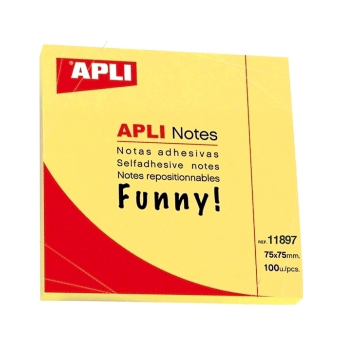 Notite adezive, Apli, 75 x 75 mm, galben, 100 file [1]