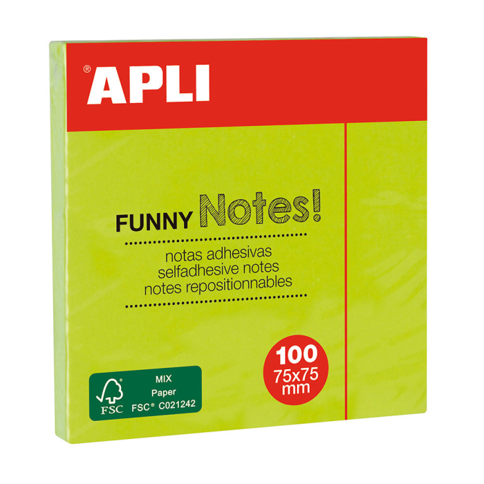 Notite adezive, Apli, 75 x 75 mm, verde, 100 file [1]