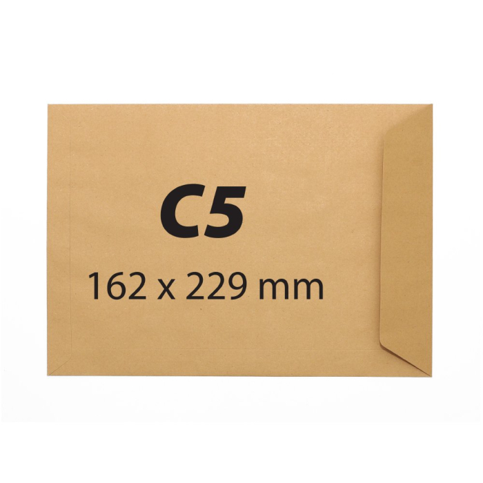 Plic C5, 162 x 229 mm ,kraft, banda silicon, 90 g/mp, 25 bucati/set [1]