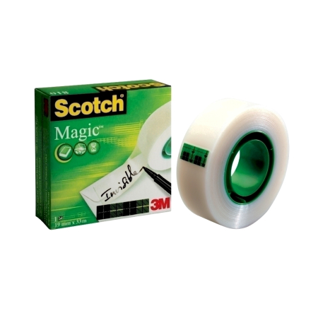Accesorii pentru birou - Banda adeziva Scotch Magic, 19 mm x 33 m, 6 role + 2 gratis