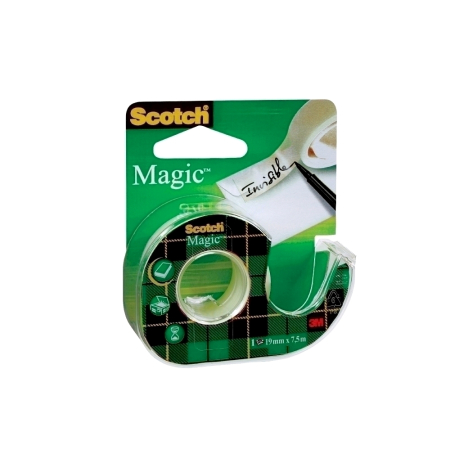 Accesorii pentru birou - Banda adeziva Scotch Magic, 19 mm x 7.5 m, cu dispenser