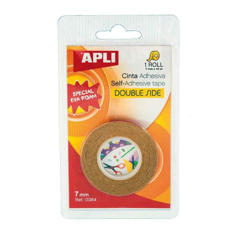 Accesorii pentru birou - Banda dublu adeziva, Apli, transparenta, 7 mm x 10 m
