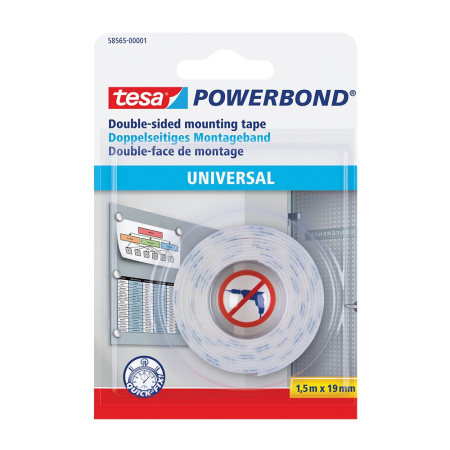 Produse curatenie pentru birou - Banda dublu adeziva de montaj Tesa, 19 mm x 1.5 m