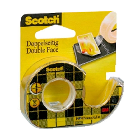 Accesorii pentru birou - Banda dublu adeziva Scotch, 12 mm x 6.3 m, cu dispenser