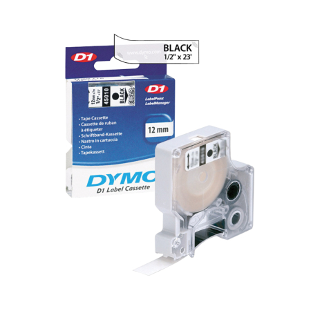 Marcare si etichetare - Banda DYMO D1, negru/alb, 19 mm x 7 m
