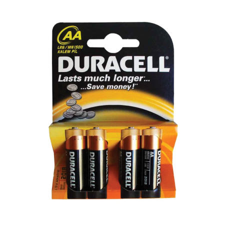 Baterii - Baterii Duracell Basic, LR6, AA, alcaline, 1.5 V, 4 bucati/set