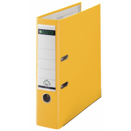 Organizare si arhivare - Biblioraft A4, plastifiat PP/paper, margine metalica 80 mm, LEITZ 180 - galben