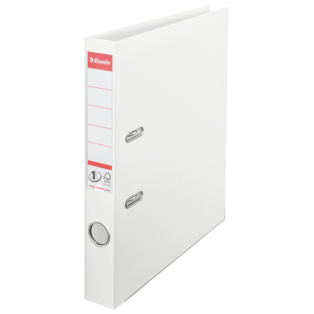 Organizare si arhivare - Biblioraft A4, plastifiat PP/PP, margine metalica, 50 mm, ESSELTE No. 1 Power - alb vivida