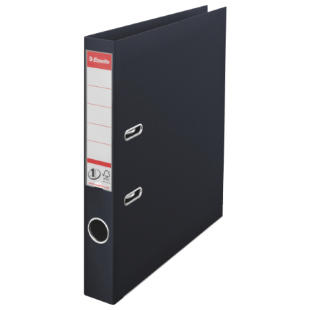 Organizare si arhivare - Biblioraft A4, plastifiat PP/PP, margine metalica, 50 mm, ESSELTE No. 1 Power - negru vivida