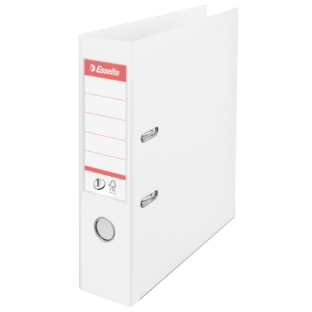 Organizare si arhivare - Biblioraft A4, plastifiat PP/PP, margine metalica, 75 mm, ESSELTE No. 1 Power - alb vivida