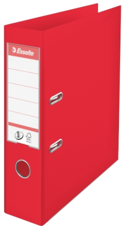 Organizare si arhivare - Biblioraft A4, plastifiat PP/PP, margine metalica, 75 mm, ESSELTE No. 1 Power - rosu vivida