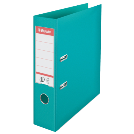 Organizare si arhivare - Biblioraft A4, plastifiat PP/PP, margine metalica, 75 mm, ESSELTE No. 1 Power - turcoaz