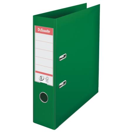 Organizare si arhivare - Biblioraft A4, plastifiat PP/PP, margine metalica, 75 mm, ESSELTE No. 1 Power - verde