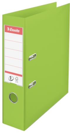 Organizare si arhivare - Biblioraft A4, plastifiat PP/PP, margine metalica, 75 mm, ESSELTE No. 1 Power - verde vivida