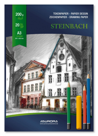 Blocuri pentru desen - Bloc desen A3, 20 file - 200g/mp, AURORA Steinbach