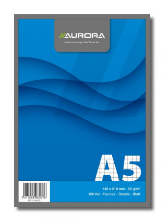 Articole din hartie - Blocnotes capsat, A5, 100 file - 60g/mp, microperforatii, AURORA Office - matematica