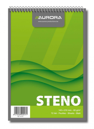 Articole din hartie - Blocnotes cu spirala, A5,  72 file - 60g/mp, liniat stanga, AURORA Office - dictando