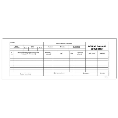 Articole din hartie - Bon consum autocopiativ, format A5, 50 set/carnet