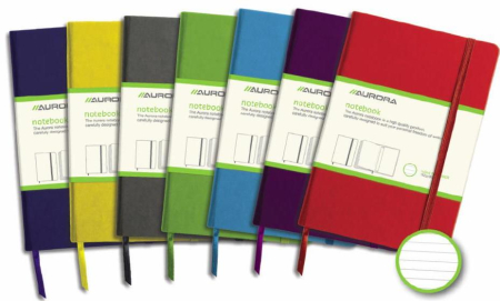 Articole din hartie - Caiet cu elastic, coperti rigide,  95 x 145 mm, 96 file - 80g/mp, hartie cream, AURORA - dictando